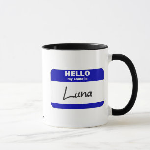 Hallo ist mein Name Luna (blau) Tasse