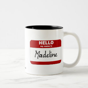 Hallo ist mein Name Madeline (rot) Zweifarbige Tasse