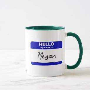 Hallo ist mein Name Megan (blau) Tasse