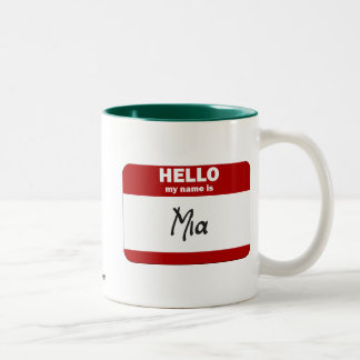 Hallo ist mein Name Mia (rot) Zweifarbige Tasse