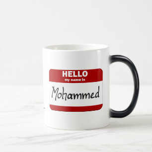 Hallo ist mein Name Mohamed (rot) Verwandlungstasse