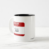 Hallo ist mein Name Nikki (rot) Zweifarbige Tasse (Vorderseite Links)