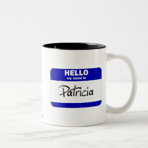 Hallo ist mein Name Patricia (blau) Zweifarbige Tasse