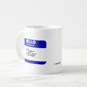 Hallo ist mein Name Peter (blau) Kaffeetasse (Vorderseite Links)