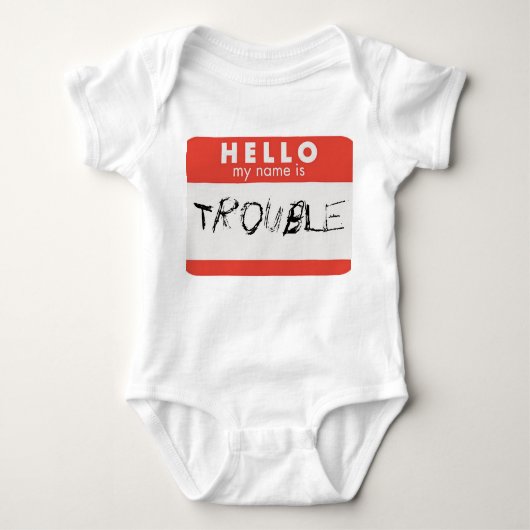 Hallo ist mein Name Problem-Shirt Baby Strampler (Vorderseite)