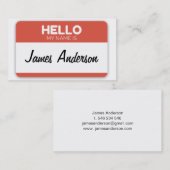 Hallo ist mein Name Retro Visitenkarte (Vorne/Hinten)