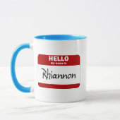 Hallo ist mein Name Rhiannon (rot) Tasse (Links)