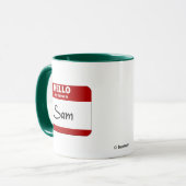 Hallo ist mein Name Sam (rot) Tasse (Vorderseite Links)