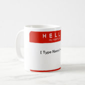 Hallo ist mein Name Schale Kaffeetasse (Vorderseite Links)