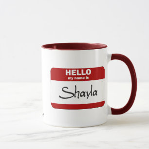 Hallo ist mein Name Shayla (rot) Tasse