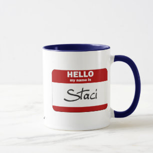 Hallo ist mein Name Staci (rot) Tasse