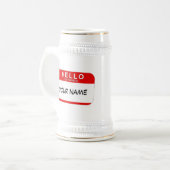 Hallo ist mein Name Stein Bierglas (Vorderseite Links)