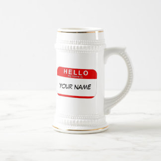 Hallo ist mein Name Stein Bierglas