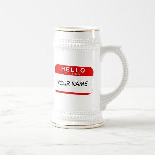 Hallo ist mein Name Stein Bierglas (Rechts)