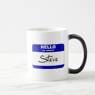 Hallo ist mein Name Steve (blau) Verwandlungstasse