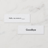 Hallo, ist mein Name Visitenkarte (Vorne/Hinten)