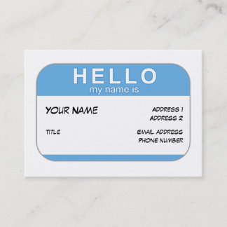 Hallo ist mein Name Visitenkarte