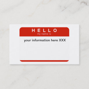 Hallo ist mein Name Visitenkarten Visitenkarte
