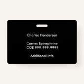 Hallo ist mein Name zur Kindergewohnheits-Allergie Ausweis (Rückseite)