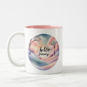 Hallo Januar Zweifarbige Tasse