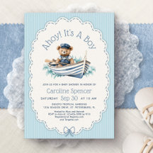 Hallo Junge, Nautischer Bär Baby Shower