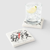 Hallo, Jungs Steinuntersetzer (Seitenansicht)