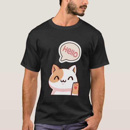 Hallo Katze. T-Shirt (Vorderseite)