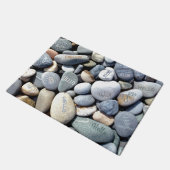 HALLO Kiesel-einzigartige bunte natürliche Fußmatte (Schrägansicht)