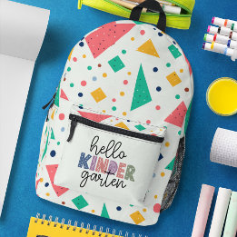 Hallo Kinder Garten farbenfroh geometrisch Bedruckter Rucksack