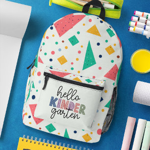 Hallo Kinder Garten farbenfroh geometrisch Bedruckter Rucksack