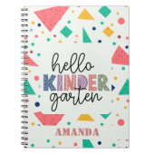 Hallo Kinder Garten farbenfroher geometrischer ind Notizblock (Vorderseite)