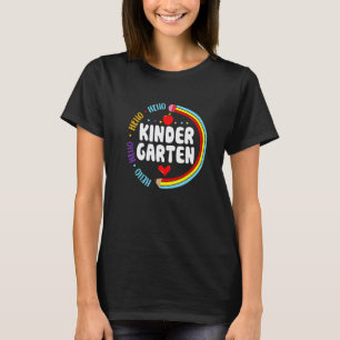 Hallo Kindergarten Bleistift Lehrer Und Schüler Rü T-Shirt