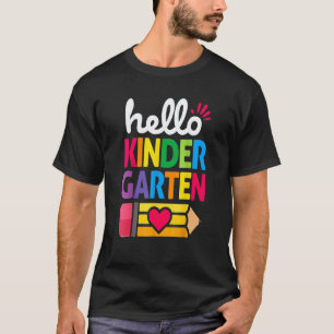 Hallo Kindergarten Bleistift Lehrer Und Schüler Rü T-Shirt