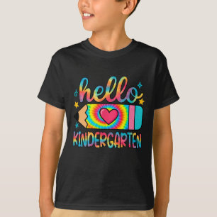Hallo Kindergarten Bleistift Tie Dye Zurück in die T-Shirt