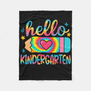 Hallo Kindergarten Bleistift Tie Dye Zurück zur Sc Fleecedecke