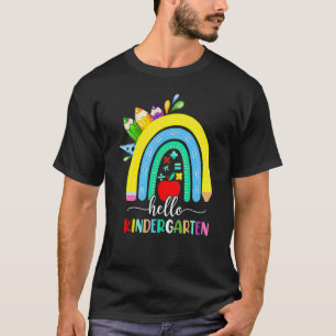 Hallo Kindergarten Boho Regenbogen Lehrer Kinder R T-Shirt
