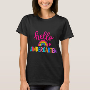 Hallo Kindergarten bunter Regenbogen Herz zurück z T-Shirt