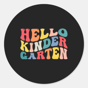 Hallo Kindergarten-Crew-Lehrer Byck Zurück zur Sch Runder Aufkleber