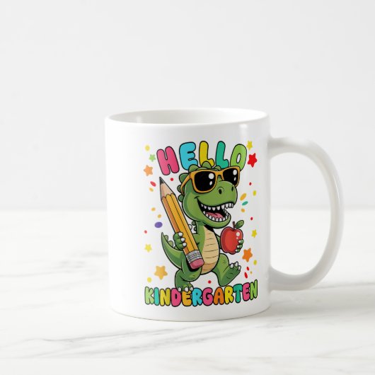 Hallo Kindergarten Dinosaurier erster Tag zurück n Kaffeetasse (Rechts)