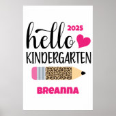 Hallo Kindergarten Erster Schultag Poster (Vorne)