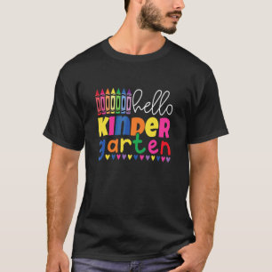 Hallo Kindergarten Erster Tag Zurück in die Schule T-Shirt