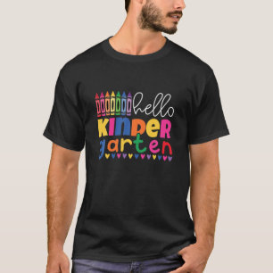 Hallo Kindergarten Erster Tag zurück zur Schule fü T-Shirt