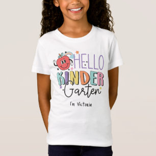 Hallo Kindergarten farbenfrohe Grundschule T-Shirt