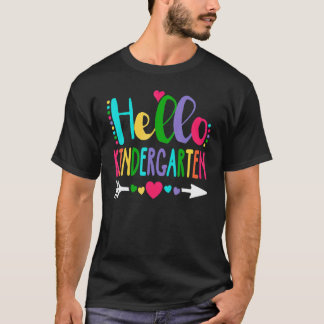 Hallo Kindergarten Herz Lehrer Schüler Zurück zur T-Shirt