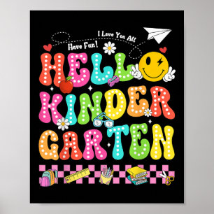 Hallo Kindergarten Lächeln Gesicht zurück zur Schu Poster