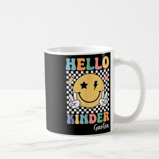 Hallo Kindergarten Lehrer Kinder Retro Smile Back Kaffeetasse (Rechts)