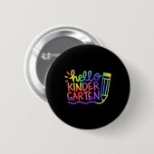 Hallo Kindergarten Lehrer Tie Dye Willkommen Byck Button (Vorne & Hinten)