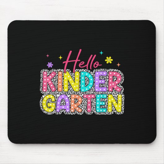 Hallo Kindergarten Leopard Back School Educate Cl Mousepad (Vorne)