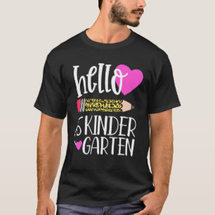 Hallo Kindergarten Leopard Bleistift zurück in die T-Shirt