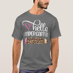 Hallo Kindergarten Leopard Bleistift zurück in die T-Shirt